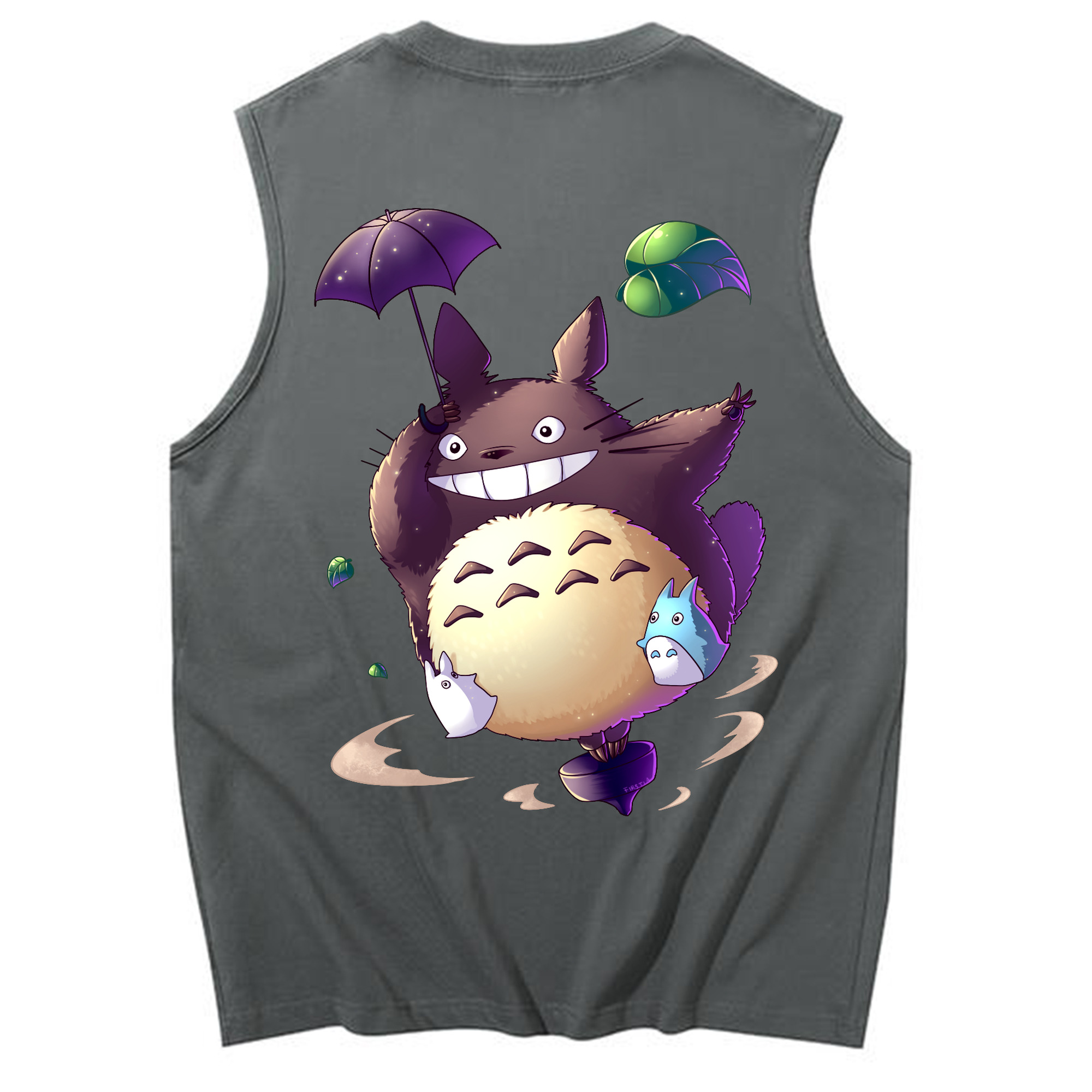 （画像用） となりのトトロ 草壁メイ 草壁サツキ My Neighbor Totoro Satsuki Kusakabe Mei Kusakabe コットン100％タンクトップ（背面プリント）